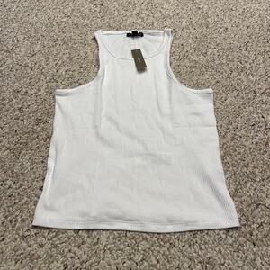 NWT J Crew New favorite tank top in vintage rib Sz M White Capsule Minimalist